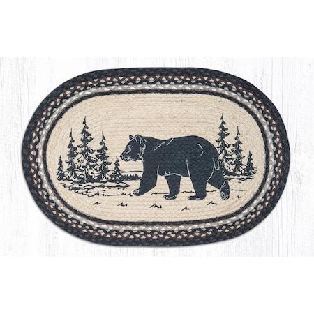 Palacedesigns 20 x 30 in. Jute Oval Bear Silhouette Patch PA2848713
